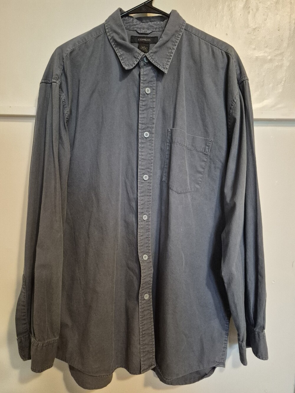 Mens XL Express Men's Button-Down Shirt in Slate Blue